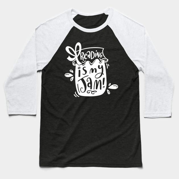 reading is my jam Baseball T-Shirt by visual.merch